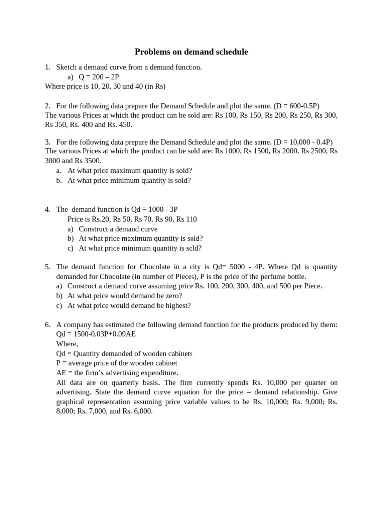 Demand and Cost Function Problems | PDF | Marginal Cost | Average Cost
