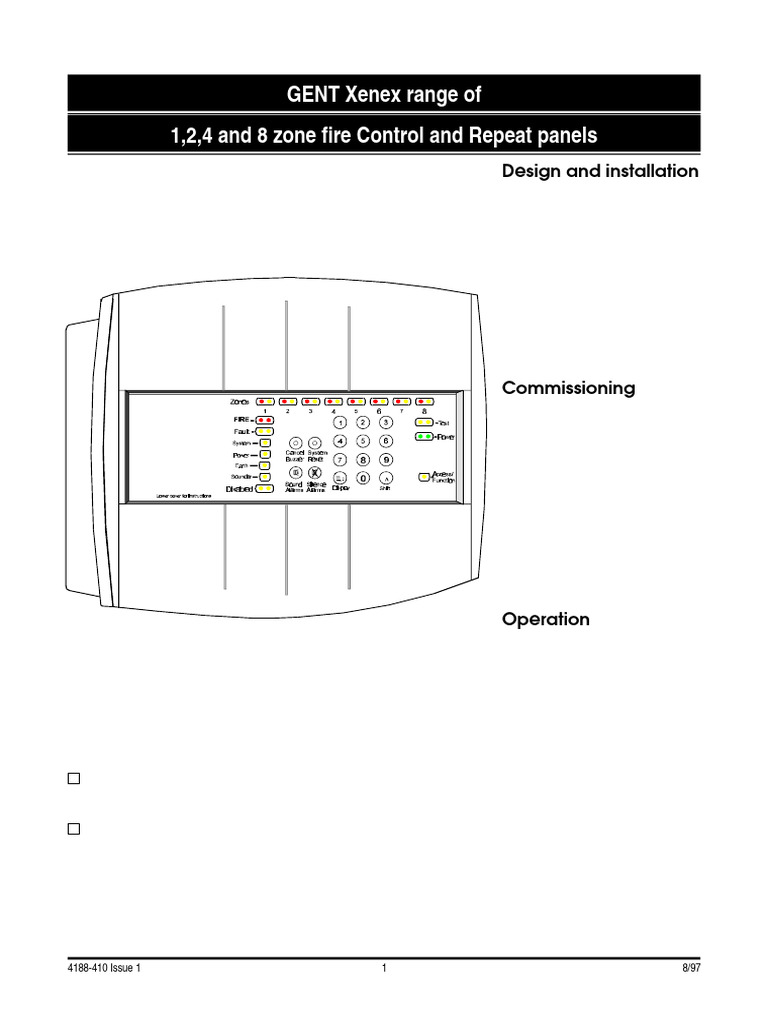 GENT Xenex Fire Control Panel Guide | PDF | Switch | Electrical Wiring