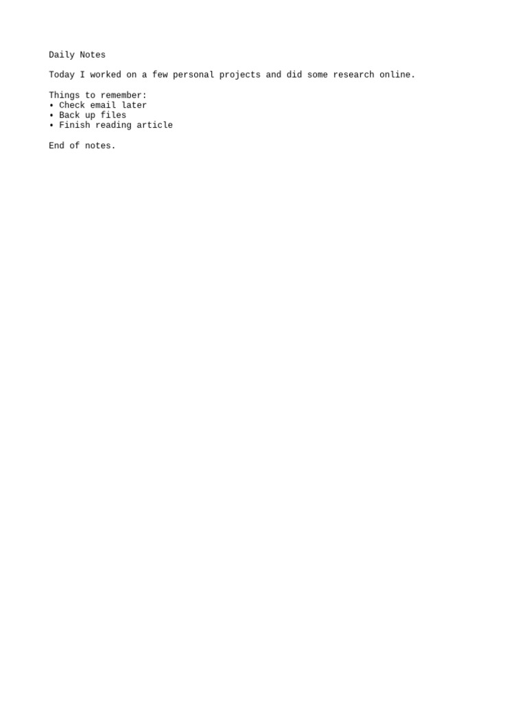 Daily Notes | PDF