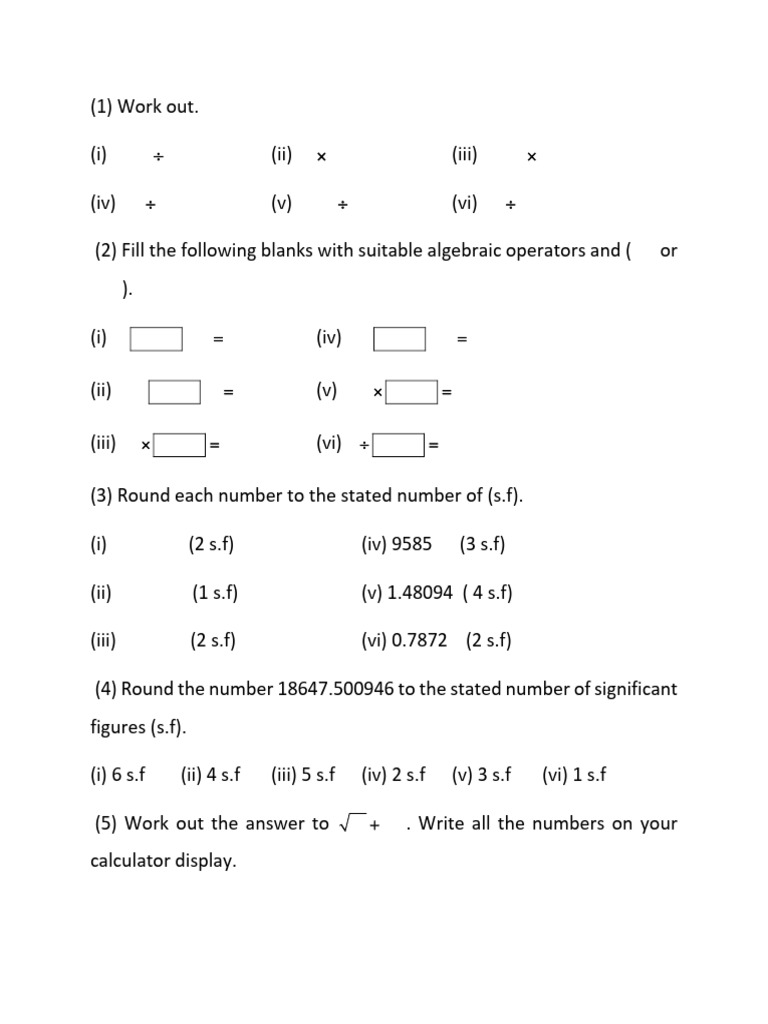 Math Operations and Concepts Guide | PDF | Rectangle | Area