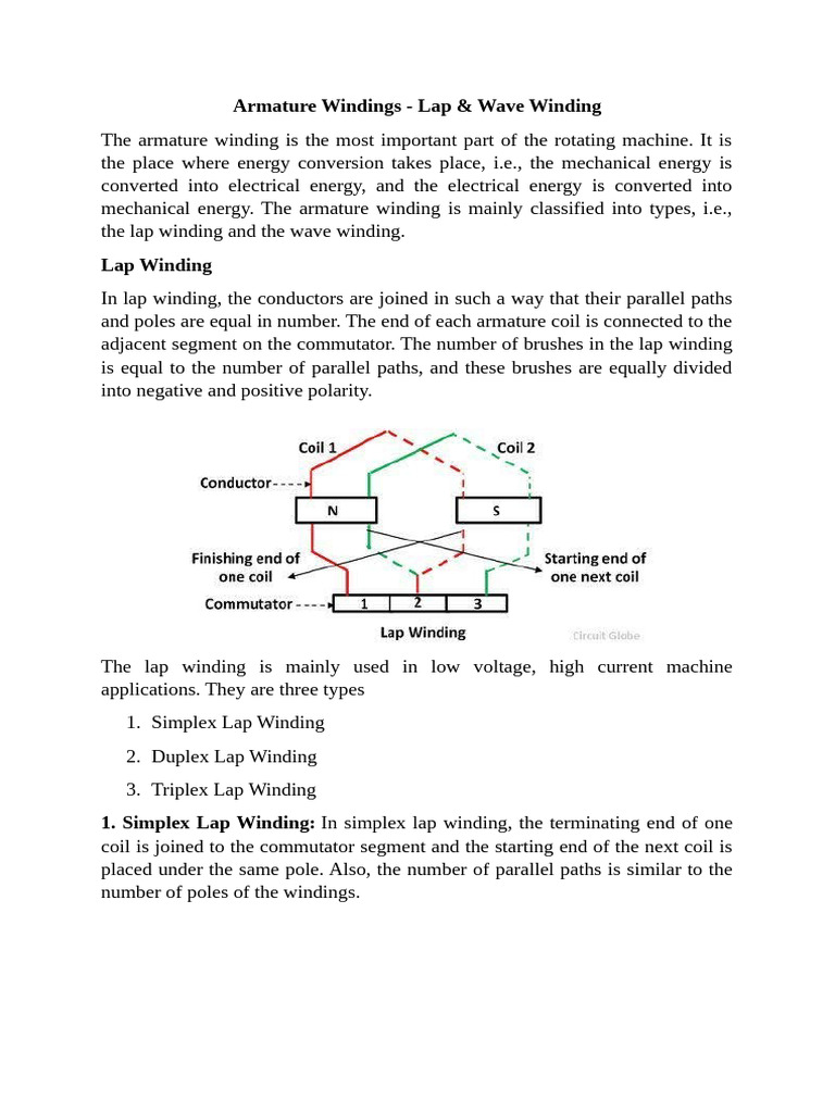 4.Armature Windings - Lap & Wave Windings | PDF | Electrical Components ...