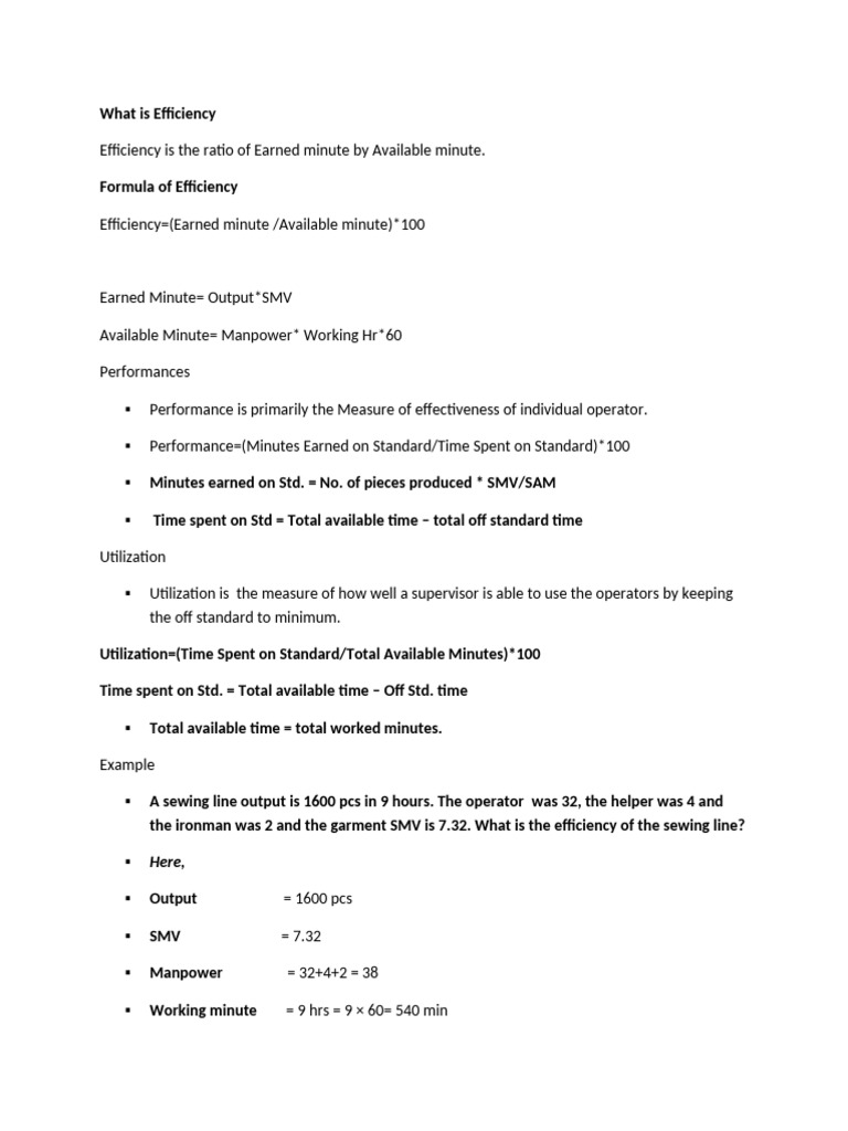 Efficiency, Performance & Utilization | PDF