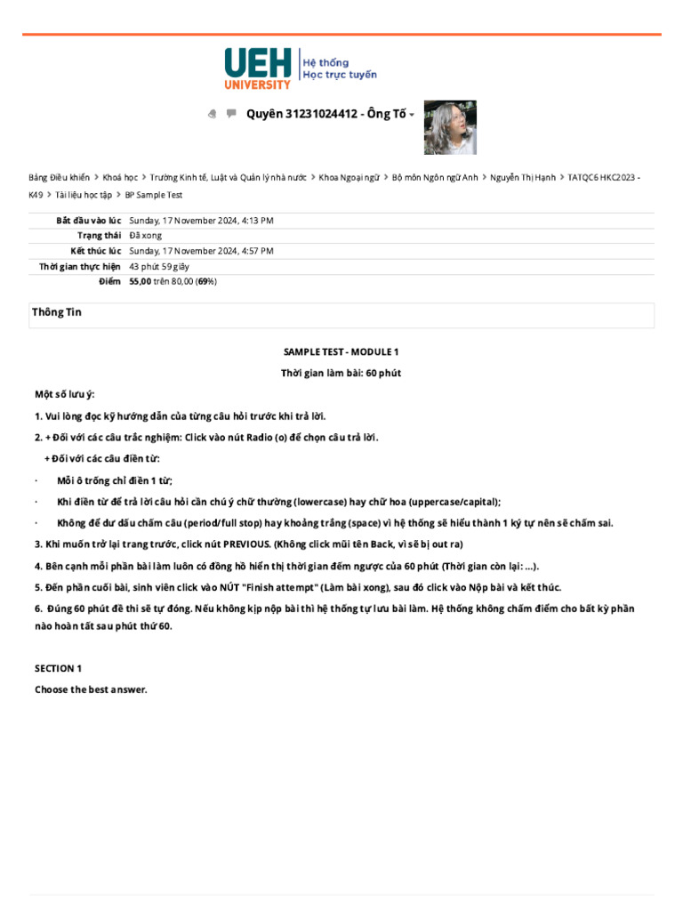 BP Sample Test Xem L I Bài Làm | PDF