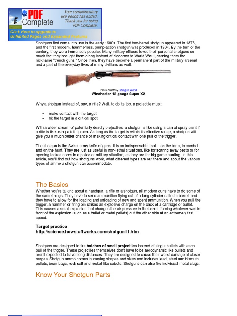 How Shotguns Work Shotgun Gun Barrel
