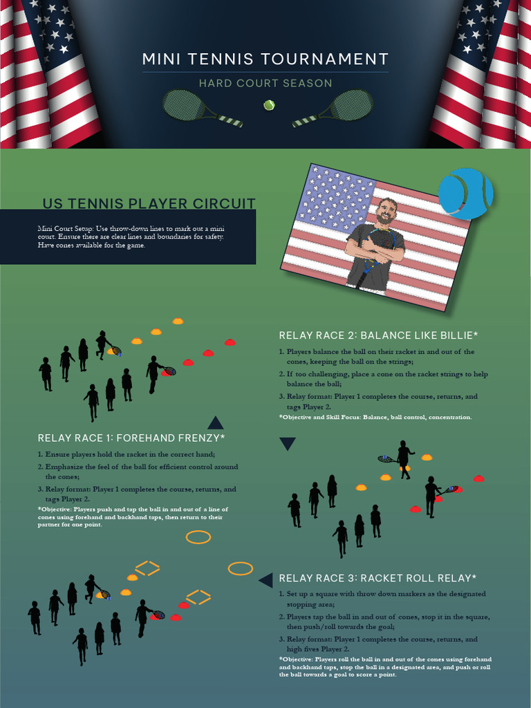Mini Tennis Tournament Relay Races Guide | PDF