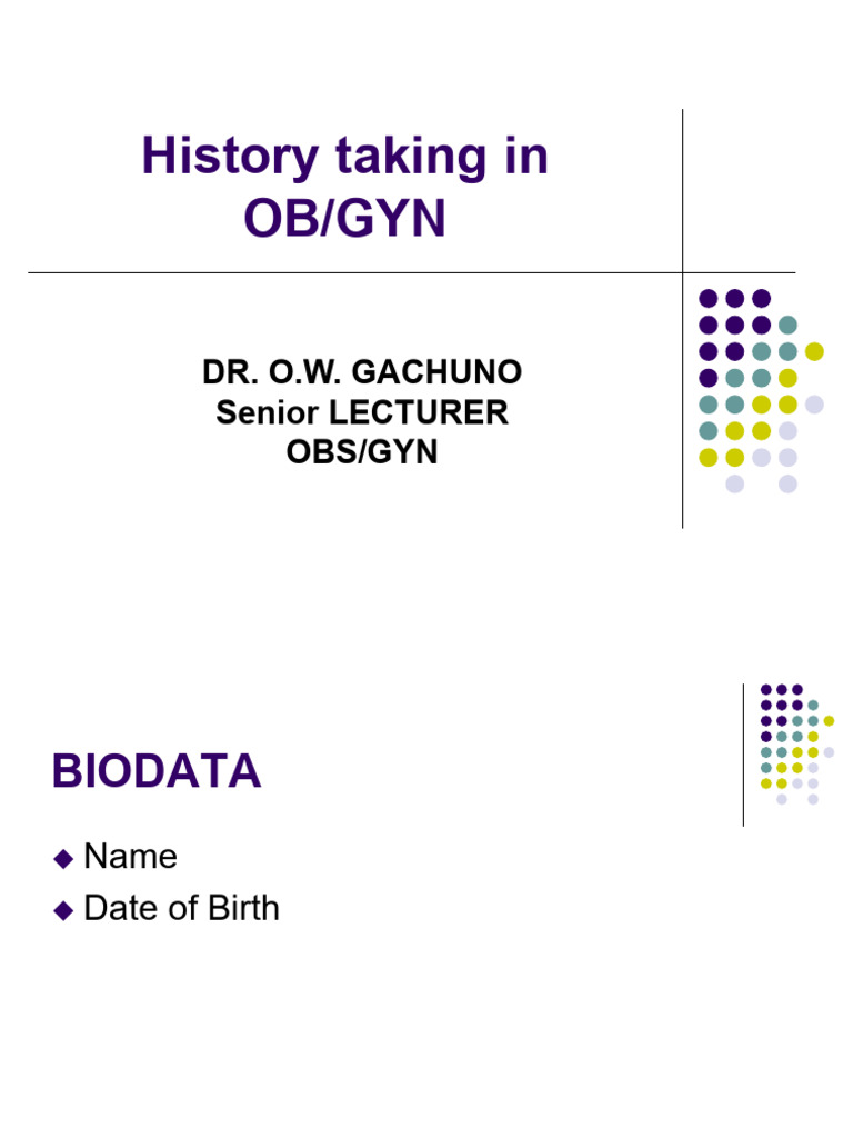 OB/GYN History Taking Guide | PDF | Menopause | Pregnancy