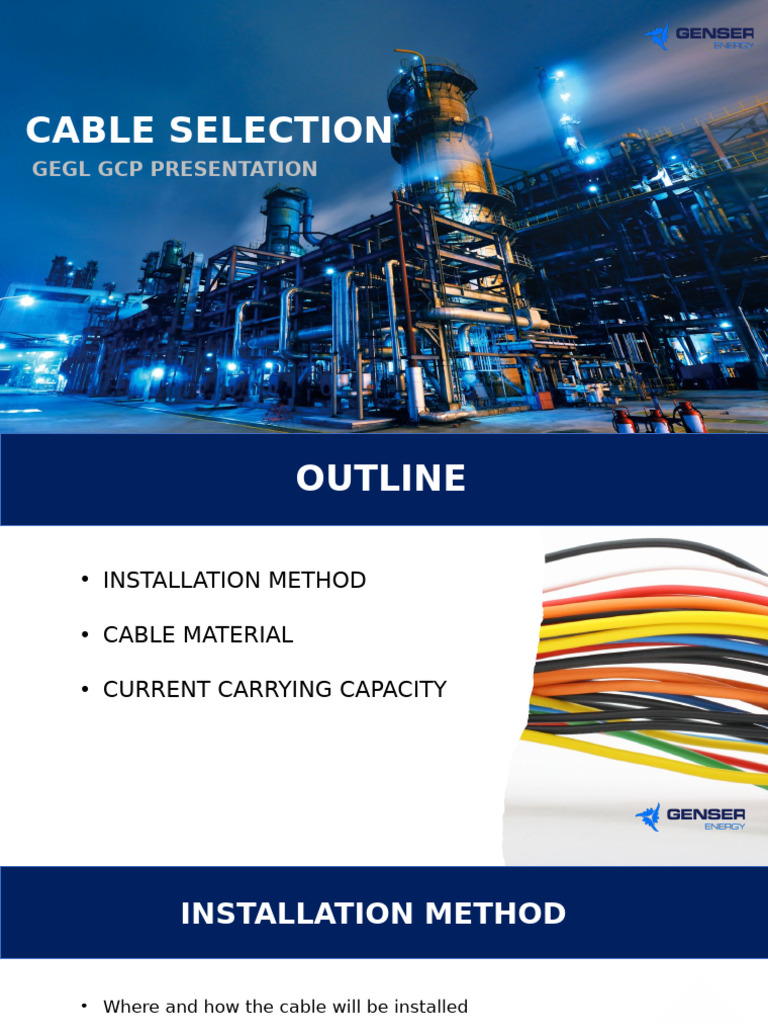 Cable Selection Guide for Installation | PDF | Thermal Insulation ...