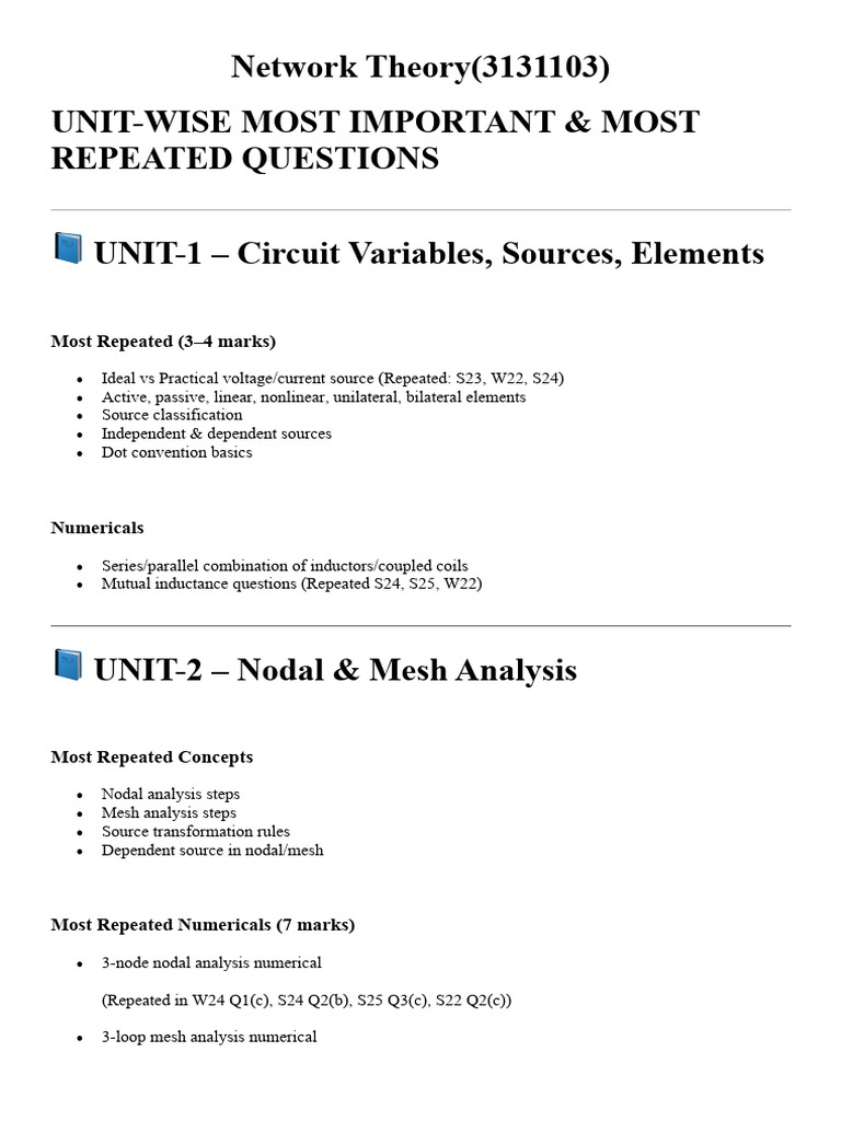 NT PYQ's for ece | PDF | Laplace Transform | Electrical Engineering
