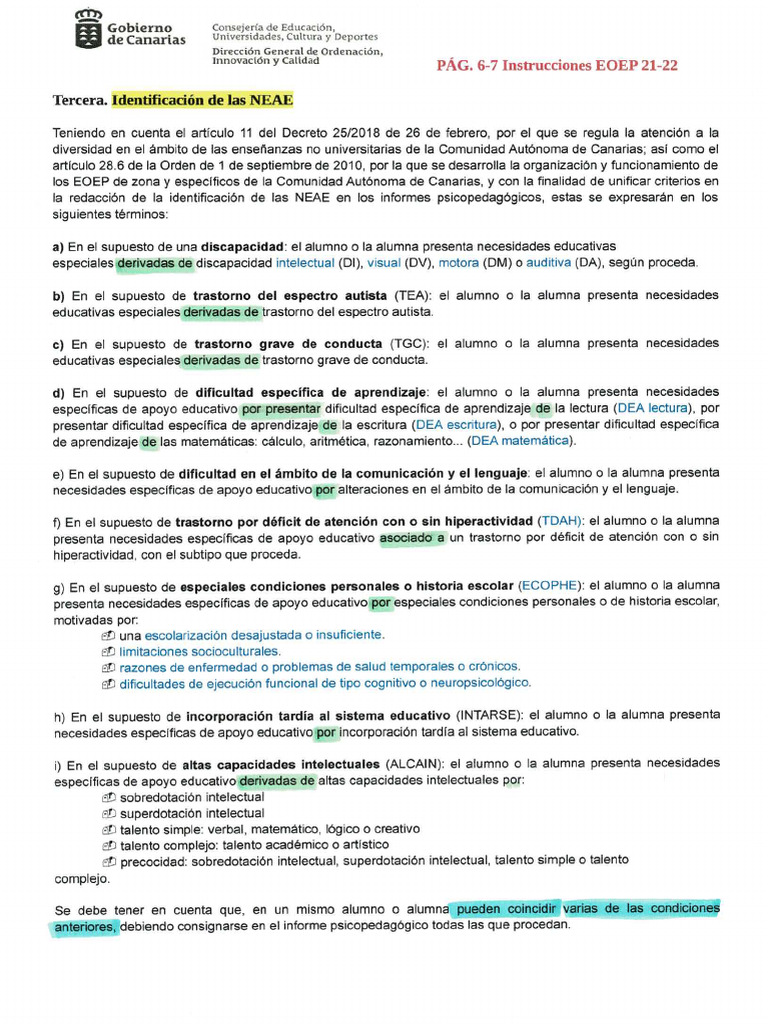 Identificación de Las Neae | PDF