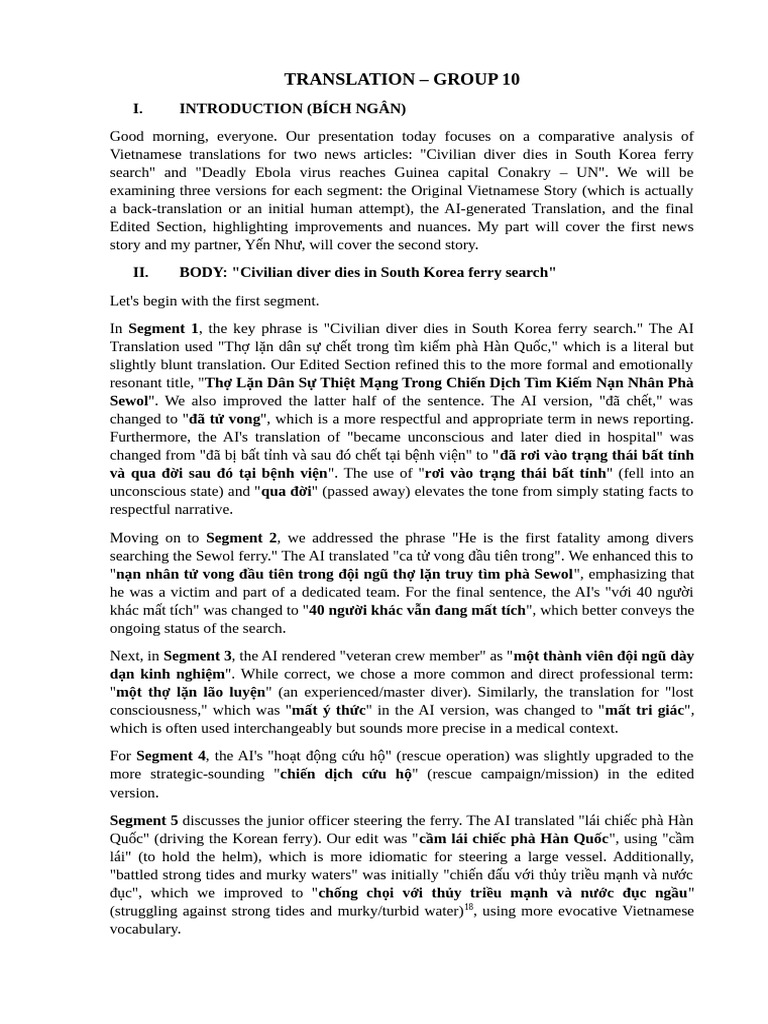 Comparative Analysis of Vietnamese Translations | PDF | Vietnam