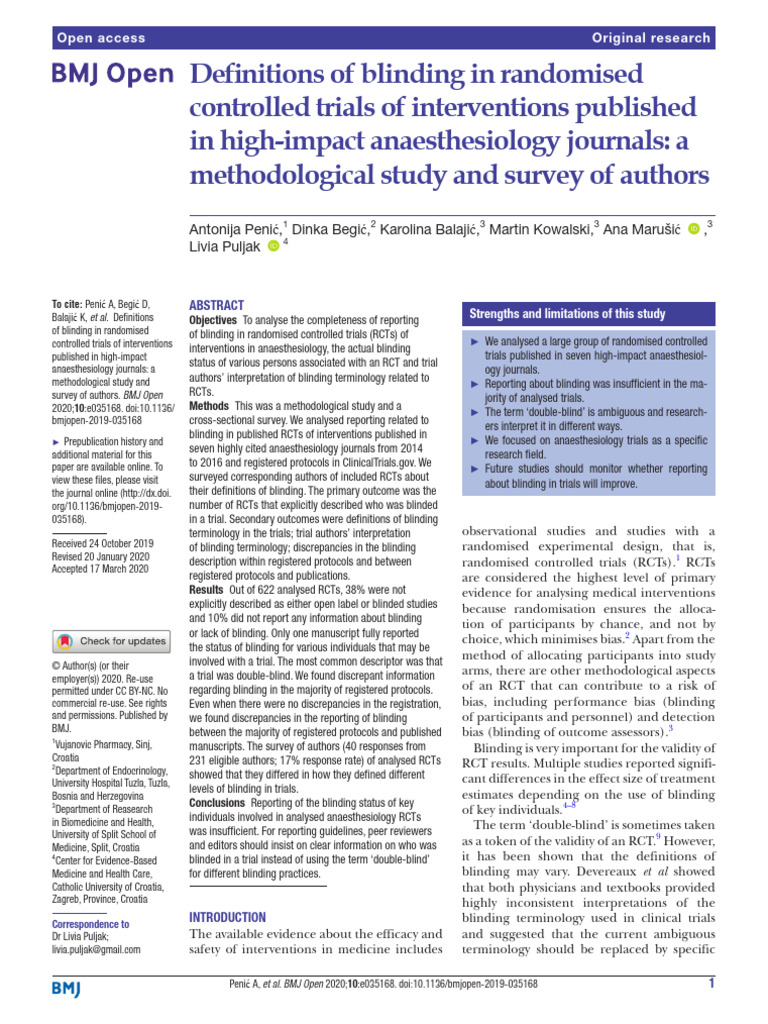 Bmjopen- Randomized Controlled Single-blinded | PDF | Randomized ...
