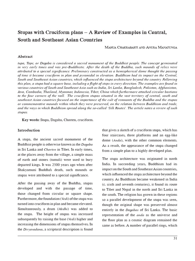 Cruciform Stupas in Asia: A Review | PDF | Nāstika