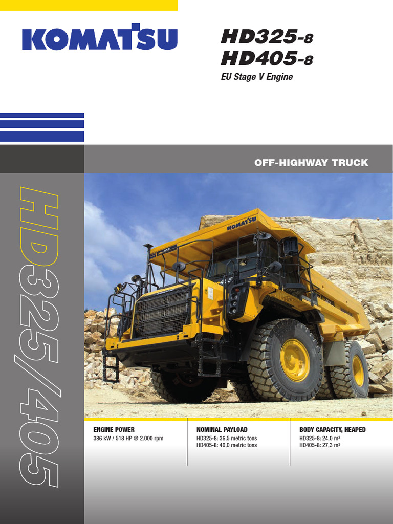 Komatsu HD325/405-8 Off-Highway Truck Specs | PDF | N Ox | Automatic ...