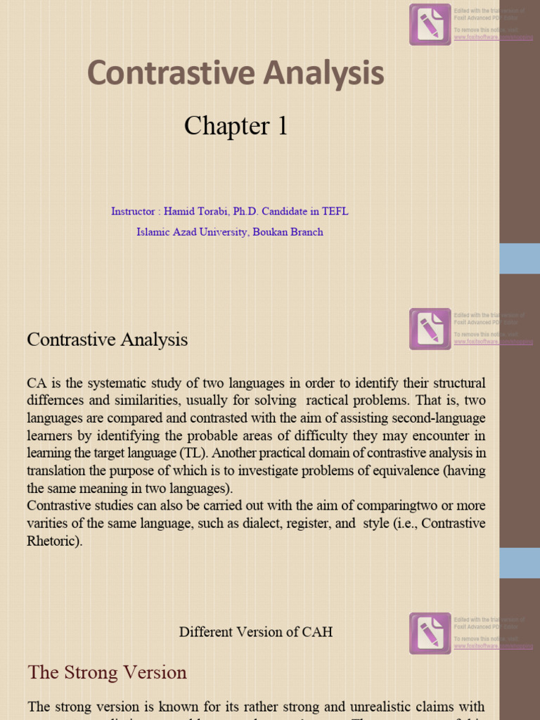 Understanding Contrastive Analysis in Linguistics | PDF | Second ...