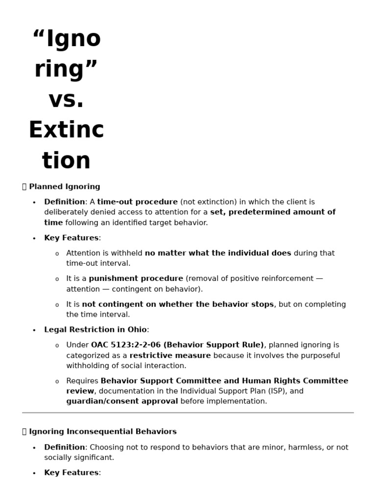Understanding Planned Ignoring and Extinction | PDF | Reinforcement ...
