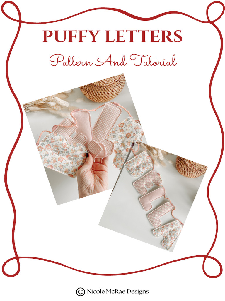 DIY Puffy Letters Tutorial | PDF | Sewing | Textile Arts