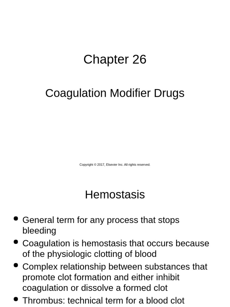 Coagulation Modifier Drugs Overview | PDF | Coagulation | Thrombus