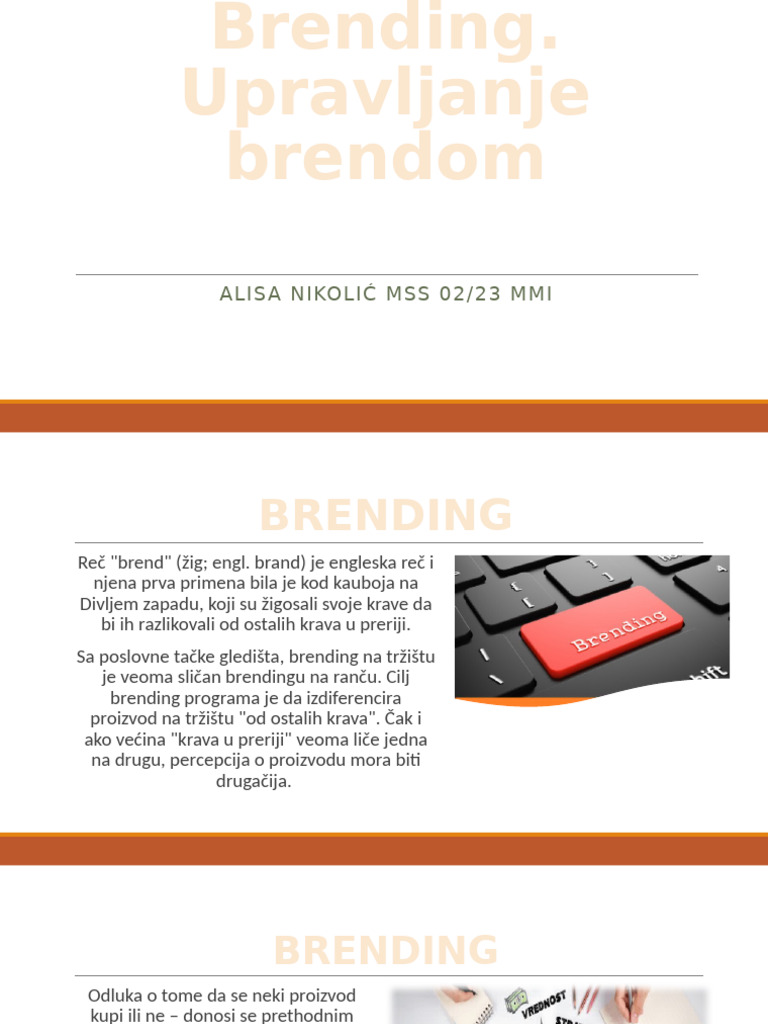 Brending. Upravljanje Brendom | PDF