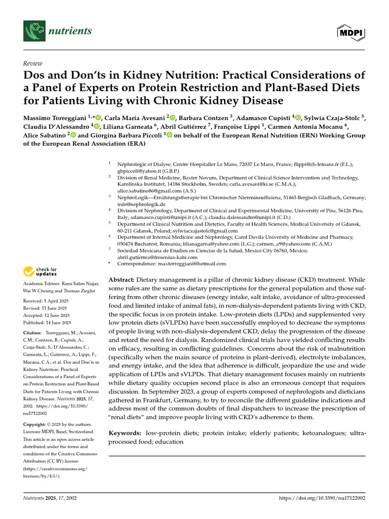 Kidney Nutrition Guidelines for CKD | PDF | Chronic Kidney Disease ...