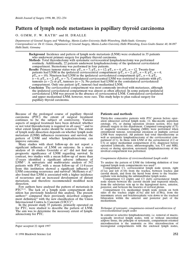 602 - Pattern of Lymph Node Metastases in Papillary Thyroid Carcinoma ...