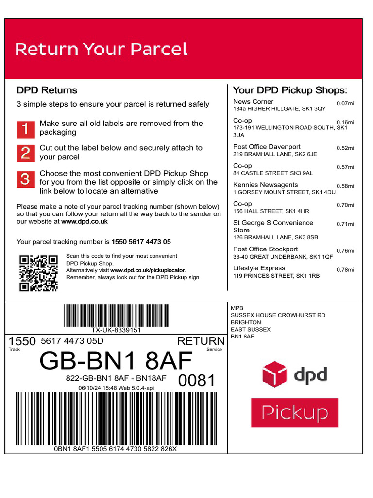 Easy DPD Returns: Step-by-Step Guide | PDF