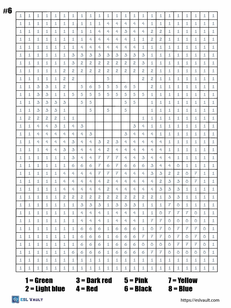 Free Pixel Color by Numbers 6 | PDF