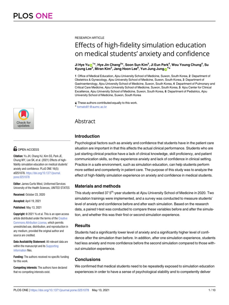 Simulation Education's Impact on Medical Students | PDF | Simulation ...