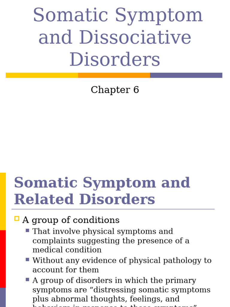 Overview of Somatic and Dissociative Disorders | PDF | Dissociation ...