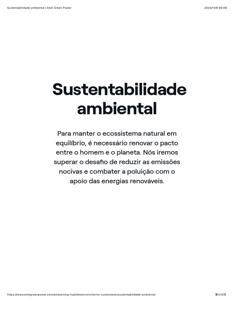 Sustentabilidade Ambiental e Energias Renováveis | PDF | Ambiente ...