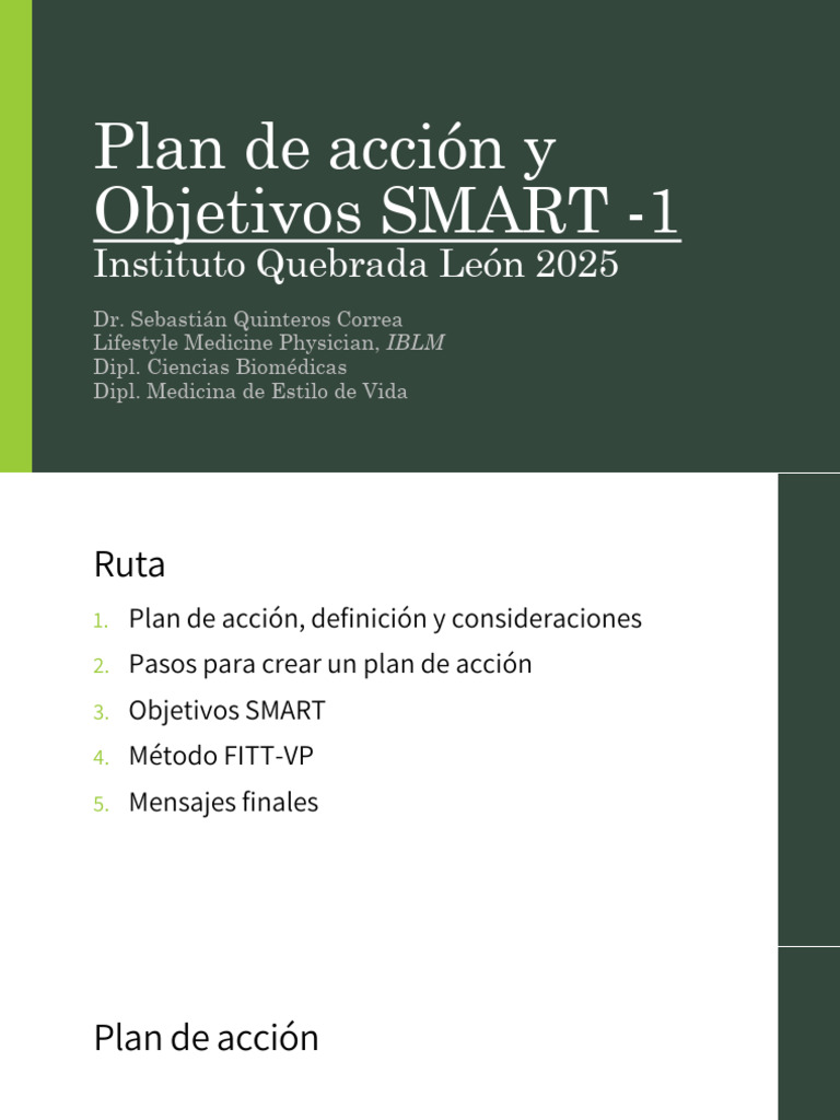 Plan de Acción y Objetivos SMART 2025 | PDF