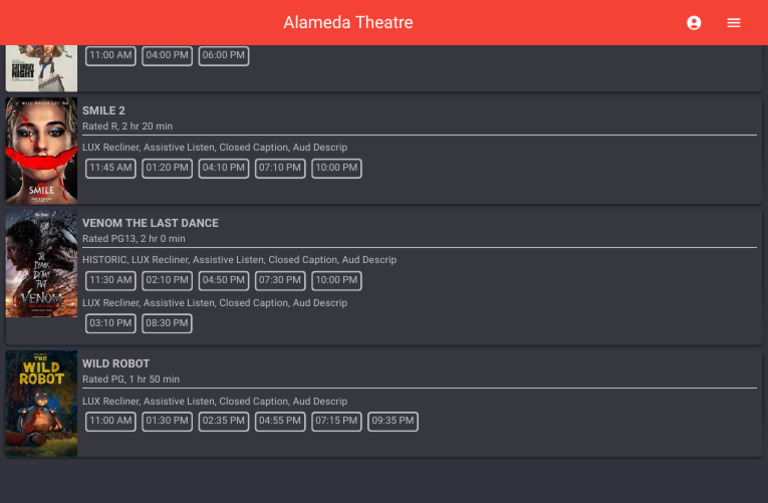Alameda Theater Movie Times