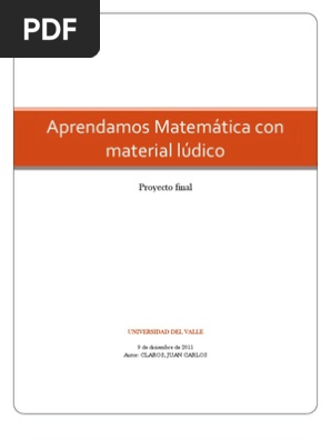 Aprendamos Matematica Con Material Ludico Educacion Primaria Aprendizaje