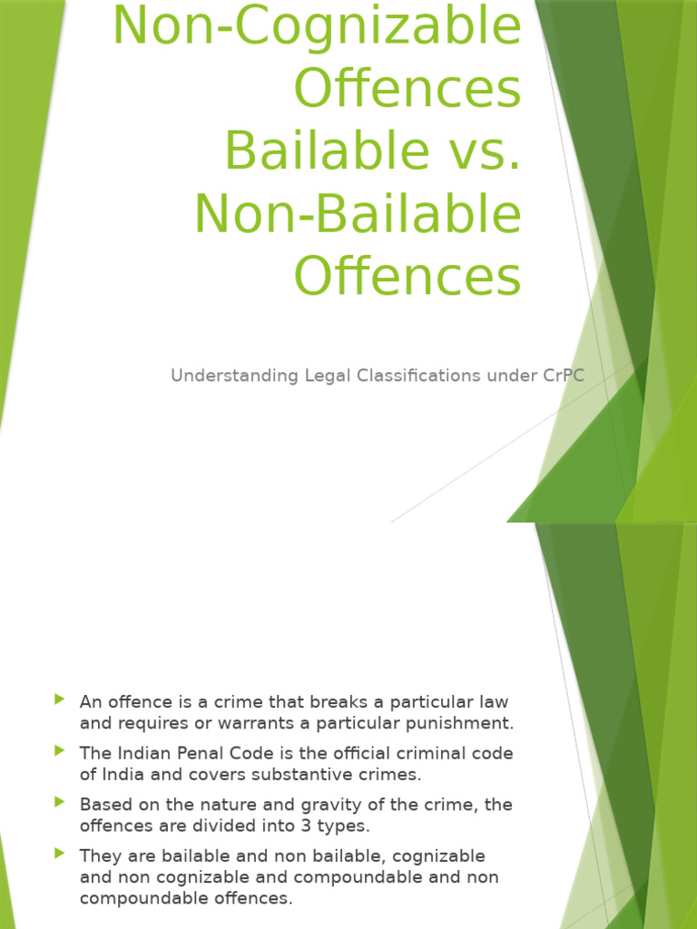 Legal Classifications of Offences in CrPC | PDF | Bail | Arrest