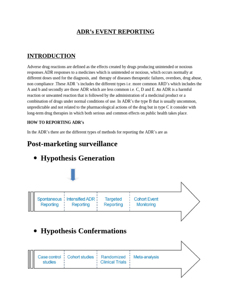 Post-Marketing Surveillance Hypothesis Generation: Adr'S Event ...