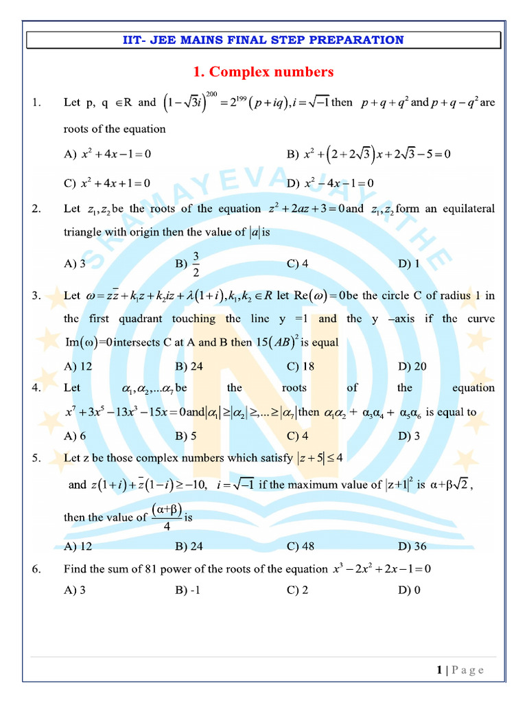Complex Numbers | PDF
