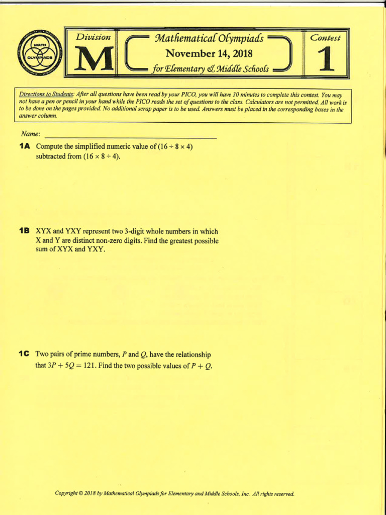 Moems 2018 | PDF