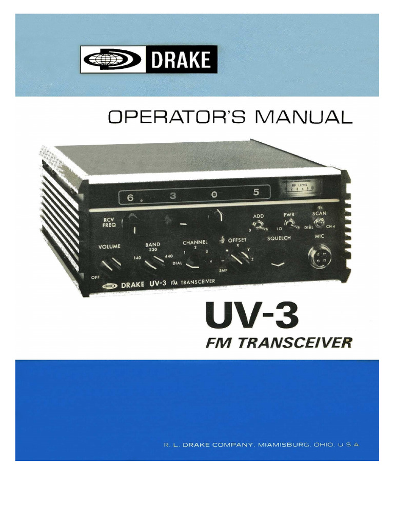 Drake_UV-3_user | PDF