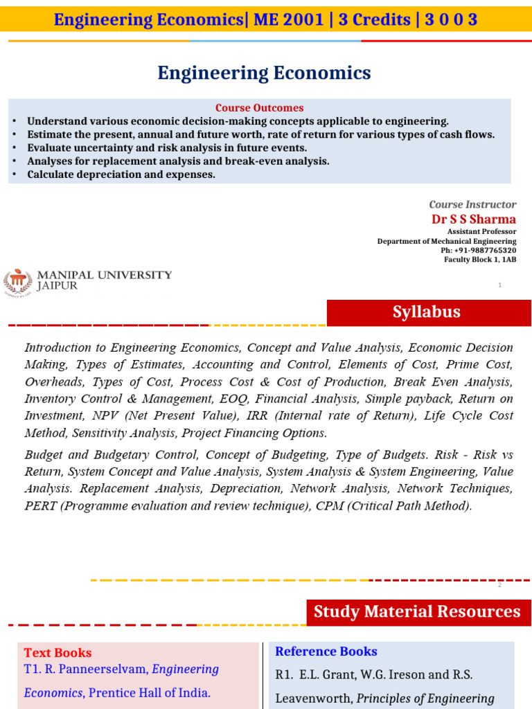 Engineering Economics Course Overview | PDF | Demand | Economics