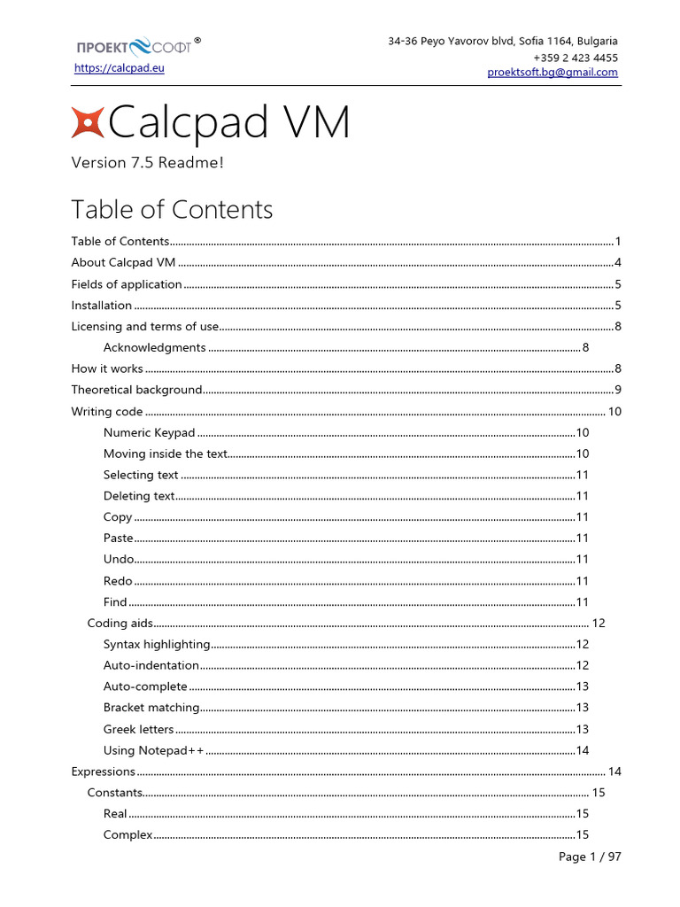Calcpad VM 7.5 User Guide and Features | PDF
