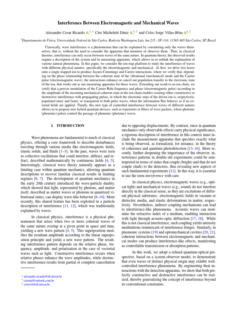 Electromagnetic and Mechanical Wave Interference | PDF | Waves | Phonon