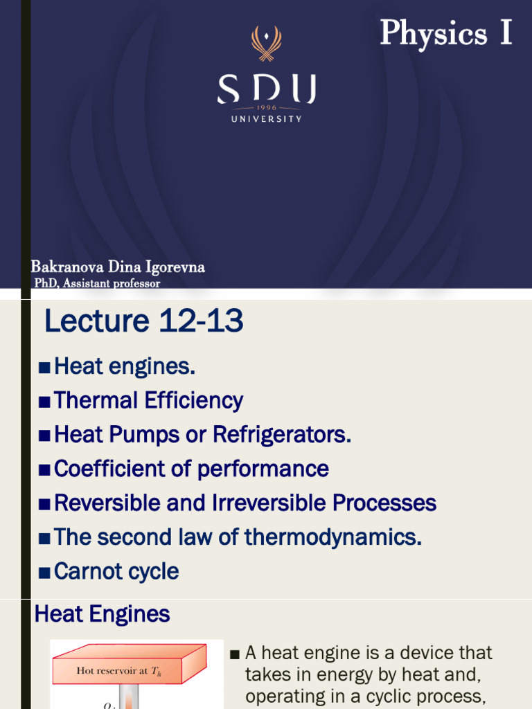 12-13 Lecture 1 | PDF | Heat | Engines