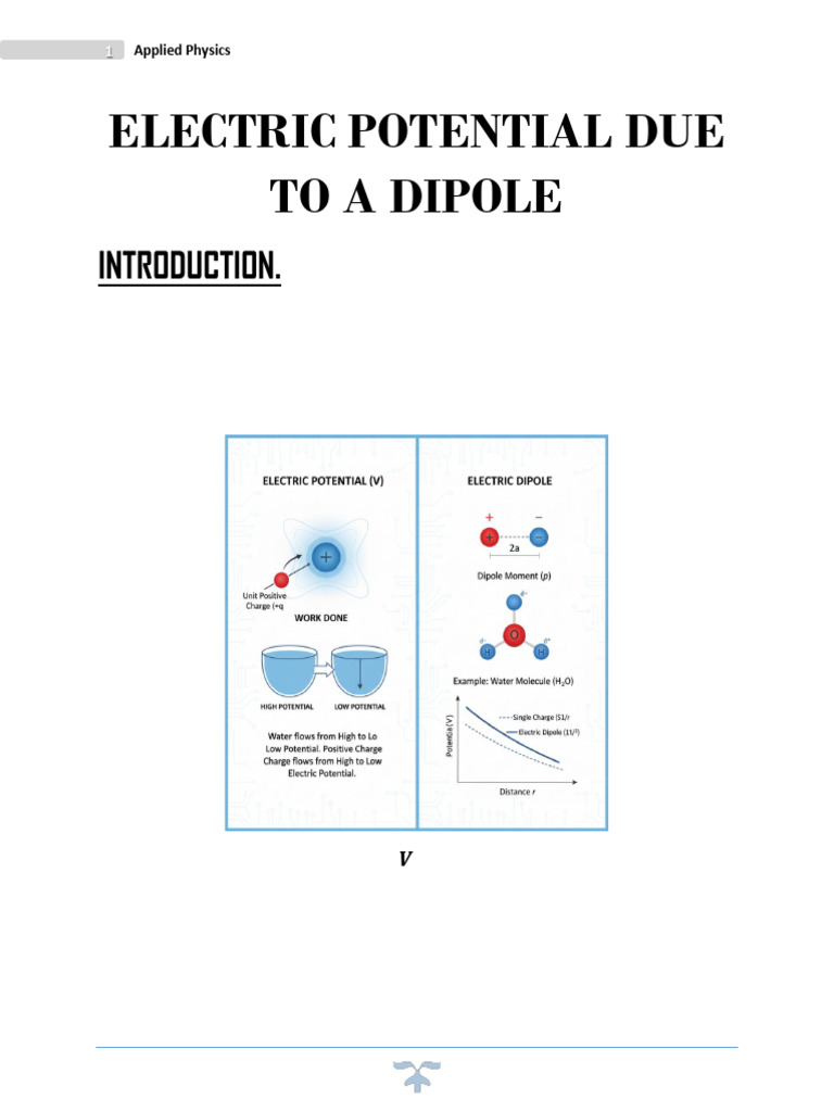 Electric Potential of a Dipole Explained | PDF | Dipole | Electric Field