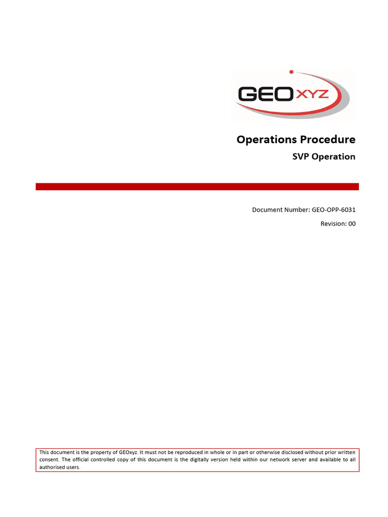Geo Opp 6031 00 Svp Operation | PDF | Surveying | Occupational Safety ...
