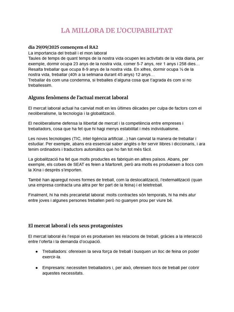 La Millora de L'ocupabilitat | PDF
