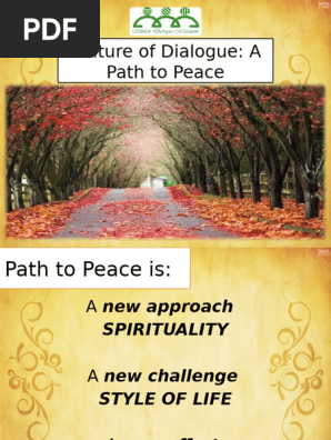 人文 On the Peaceful Path of Dialogue Culture of Dialogue for Peace | PDF | Spirituality | Faith