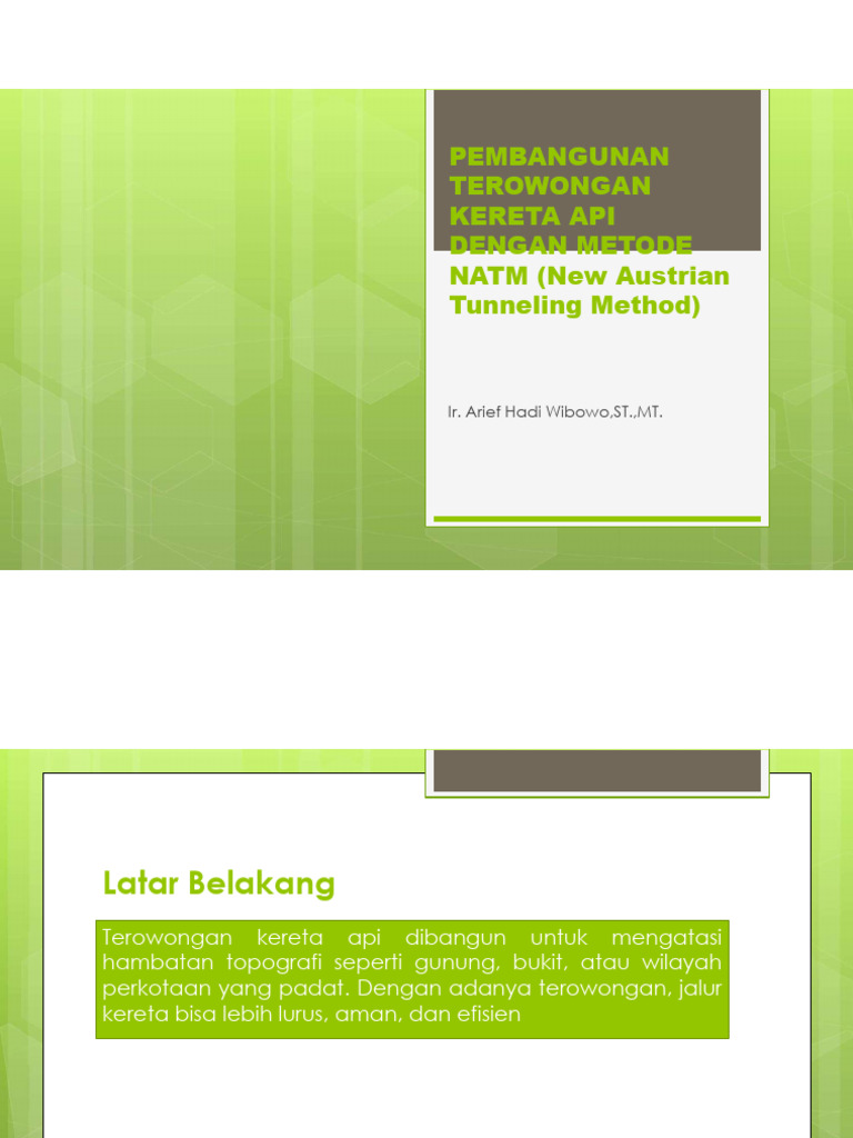 Terowongan Kereta Api: Metode NATM | PDF