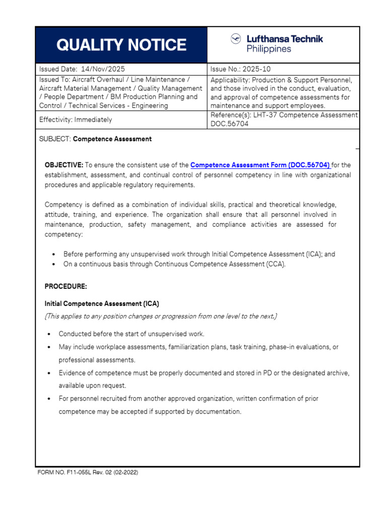 Competence Assessment Procedures Guide | PDF | Server (Computing ...
