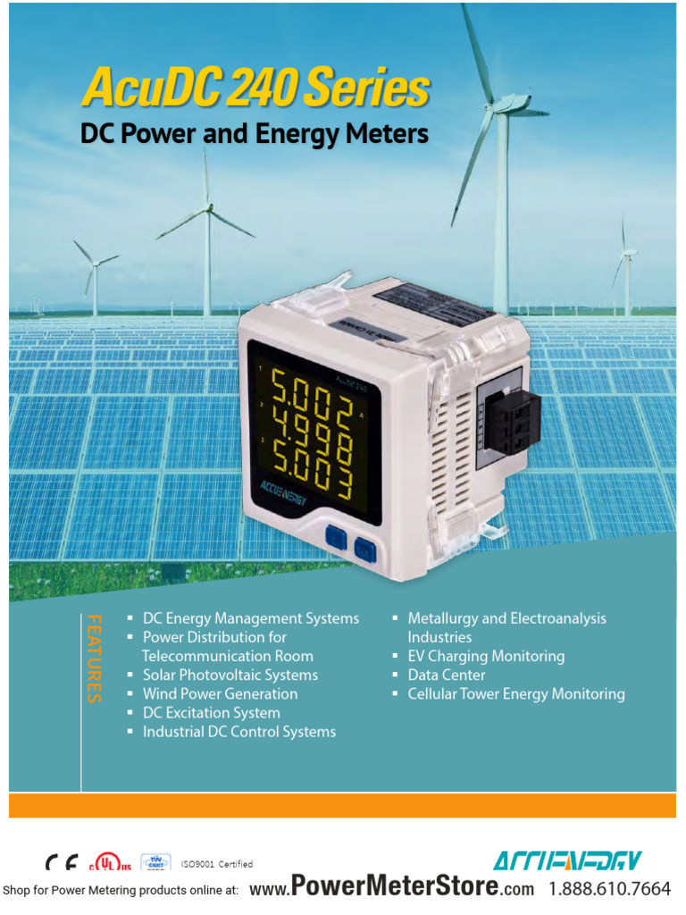 AcuDC 240 Series DC Power Meters | PDF | Power Supply | Direct Current