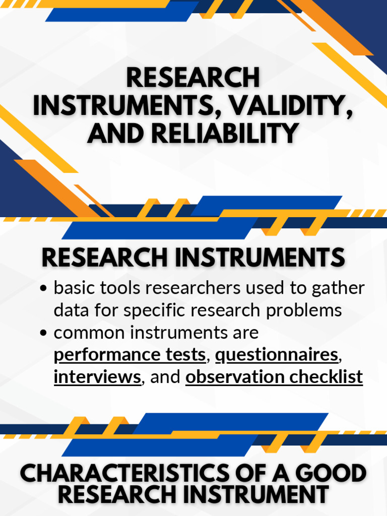 Research Instruments: Validity & Reliability | PDF | Validity ...