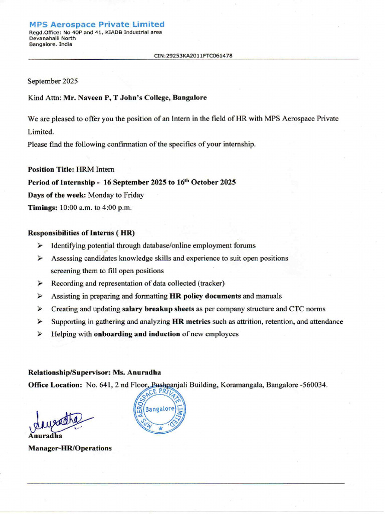 Naveen Offer Letter | PDF